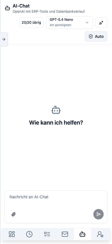 Mobile Ansicht von ERP-Assistent in Neuronize ERP
